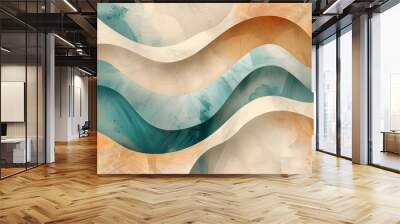 Modern wallpaper with curved organic design Wall mural