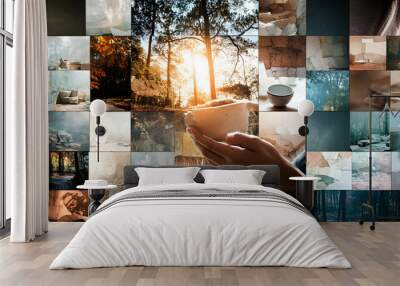 Mosaic Photo Collage Video Template Wall mural