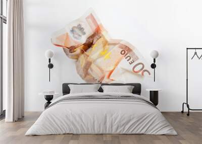 A 50 euro bill crumpled Wall mural