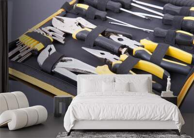 Toolkit black and yellow Wall mural