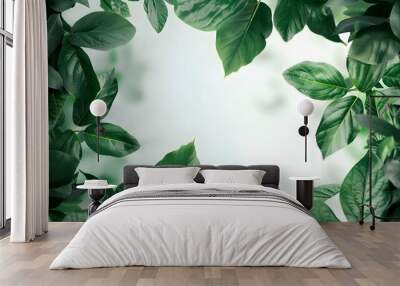 Nature background with abstract white frame Wall mural