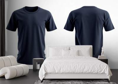 navy blue t shirt  mock up isolated on white background Wall mural