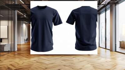 navy blue t shirt  mock up isolated on white background Wall mural