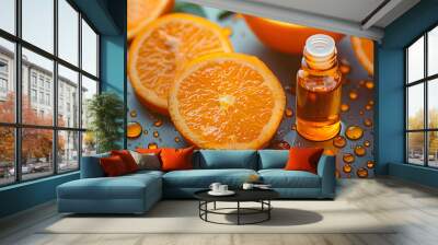 orange essential oil. Selective focus Wall mural