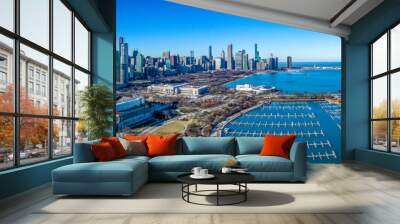 Panoramic shot of Chicago skyline Wall mural