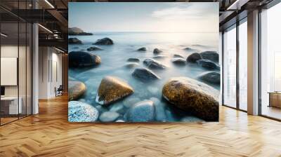 peaceful seascape with stones Wall mural