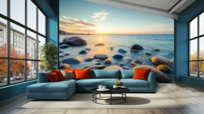 peaceful seascape with stones Wall mural