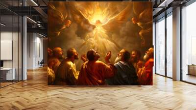 Pentecost. The descent of the Holy Spirit on the Apostles.vector Wall mural