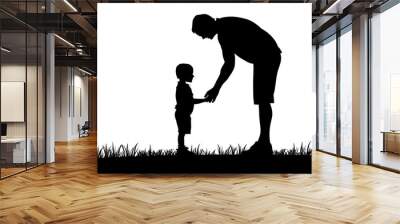 person helping young child silhouette Wall mural