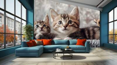 Pet photos, elegant seamless pattern, beautifully arranged. Wall mural