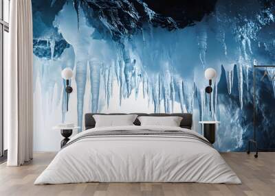 PNG Cave icicles ice backgrounds winter. Wall mural