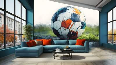 PNG Soccer ball football sports. Wall mural