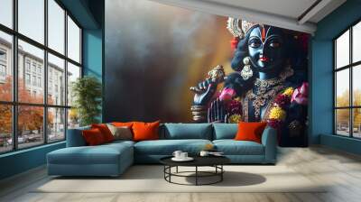 Portrait of Hindu Kali goddess statue Wall mural