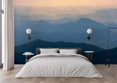 Evening colored view of blue horizons Wall mural