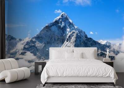 Mount Ama Dablam within clouds Wall mural