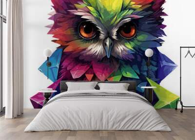 Rainbow Baby Owl 2 Wall mural