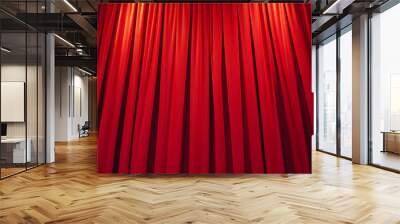 red background red curtain texture theater curtain Wall mural