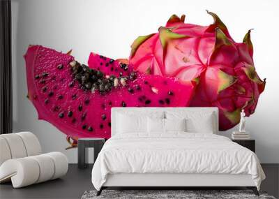 Red Dragonfruit or Red Pitaya isolated on a transparent background Wall mural