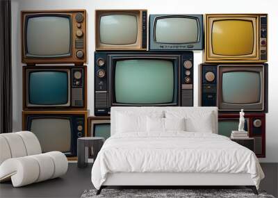 Retro TV boxes cut out with frame screen cut out Wall mural