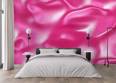 Seamless hot pink trendy frosted glass barbiecore aesthetic fashion backdrop. Bold fun feminine flirtatious fuchsia repeat pattern. Girly colorful background texture or wallpaper 3D rendering. Wall mural