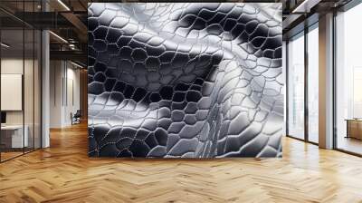 silver stitchable mesh fabric texture Wall mural