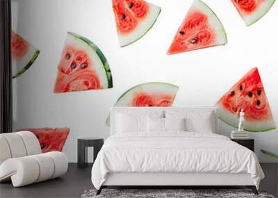 Sliced of watermelon isolated on transparent png Wall mural