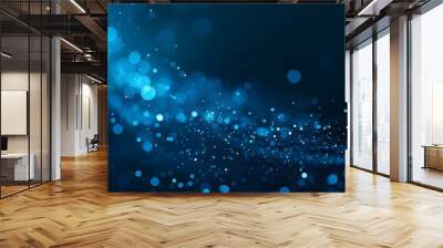 Stylish blue technology lights background Wall mural