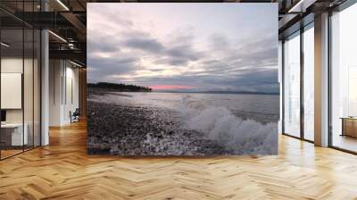 sunset on the Scottish beach Wall mural