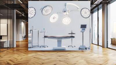 Surgical lighting equipment against white background Wall mural