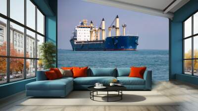 cargo ship in the sea Wall mural