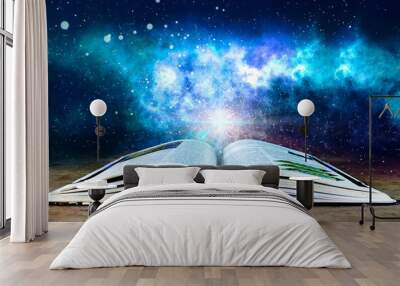 Text book with background universe Wall mural