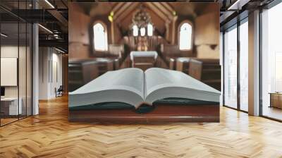 The Bible In The Church.  Wall mural