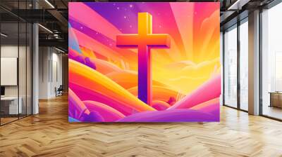 the cross Wall mural