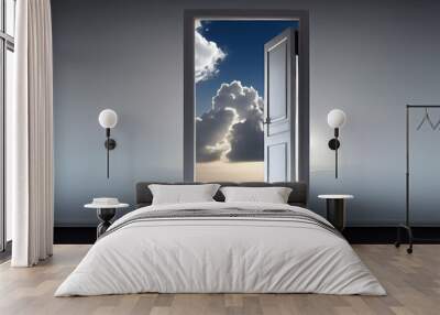 The door that opens the way to heaven. AI Generative Wall mural