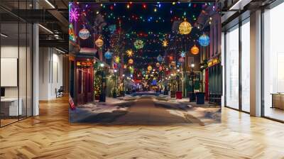 The festive atmosphere of a Christmas festival Wall mural