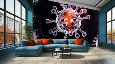 The H5N1 avian flu virus seen by transmission electron microscopy Wall mural