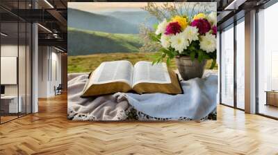 The Illustration of the Open Bible.  Wall mural