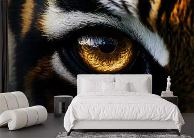 Tiger Eye Close Up: A Powerful Gaze Wall mural