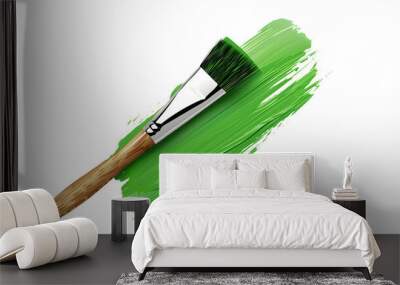 vector paint brush graphic element vector brush stroke green vector on a white background Wall mural