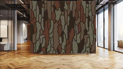 Vector seamless camo tree bark tiger army fatigue pattern design Wall mural