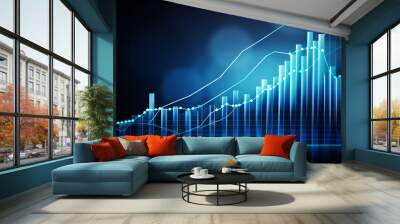 Virtual colorful graph Wall mural