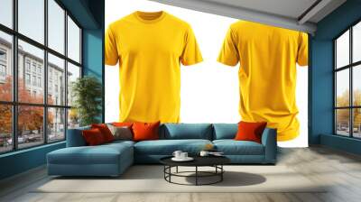 yellow t shirt mock up isolated on white background  Wall mural