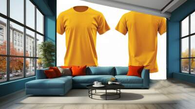 yellow t shirt mock up isolated on white background  Wall mural