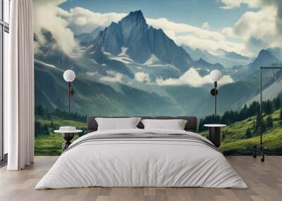 A beautiful mountains landscape, amazing view Wall mural