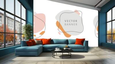 Set of abstract vector modern stories background. Geometric illustration template background. Flat colorful liquid shape. Wall mural