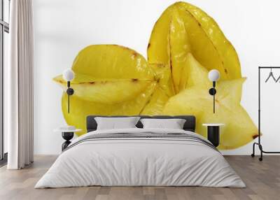 karambola - star fruits isolated on white Wall mural