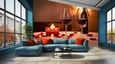 romantic dinner setting Wall mural