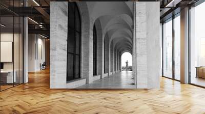 detail of the arches of the square Colosseum in Rome Wall mural