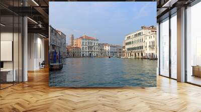 Panoramic view of Grand Canal from a boat trip, Venice, Italy. Wall mural