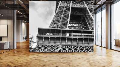 black and white tour eiffel tower paris Wall mural